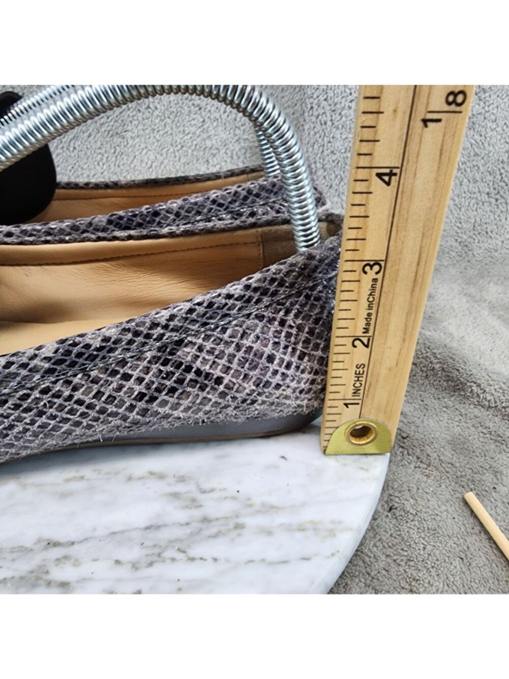Cole Haan Shoes Womens Size 8.5 Gray Leather Tali Lock Moc Loafers *Read* - Picture 2 of 13
